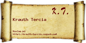 Krauth Tercia névjegykártya